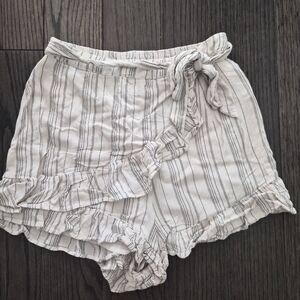 American Eagle Striped Ruffle Skort With Tie-front